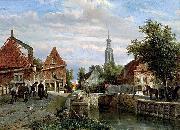 A view of the Staal Everspijp and the Grote Kerk in summer, unknow artist